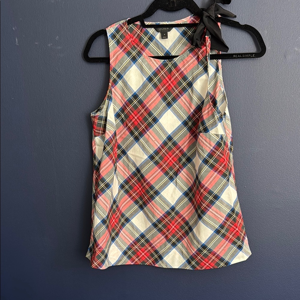 J Crew Plaid Sleeveless Women's Top